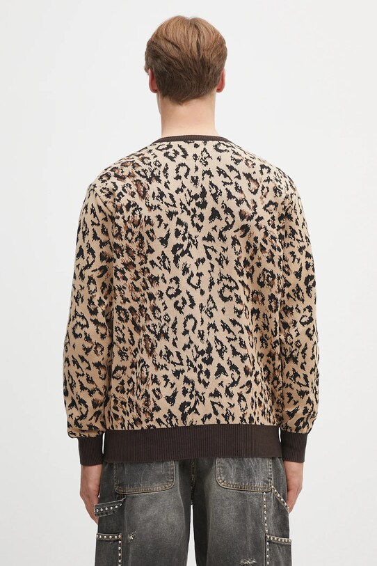Odjeća Pamučni kardigan Wacko Maria leopard jacquard 25SS.WMK.KN14 bež