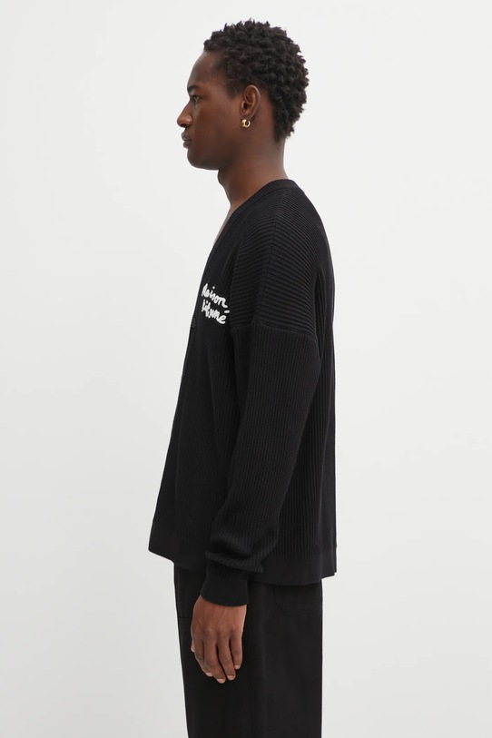 Maison Kitsuné kardigan Maison Kitsune Handwriting Comfort OM00505KT1126 czarny SS25