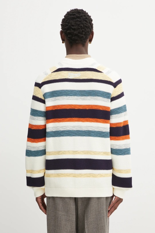 Odzież Maison Kitsuné sweter Comfort Striped OM00506KT1129 beżowy