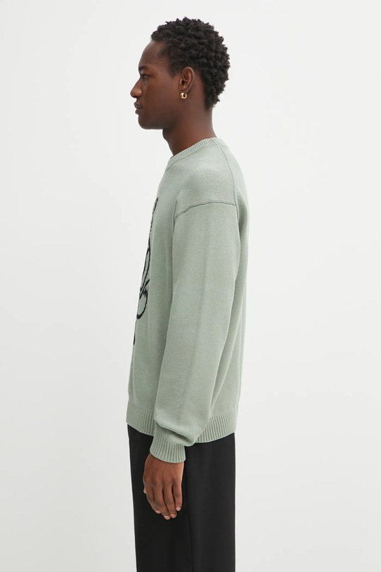 Maison Kitsuné sweter Dressed Fox Intarsia OM00802KT1030 zielony SS25