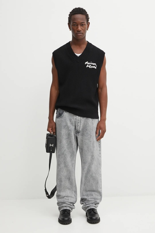 Maison Kitsuné kamizelka Maison Kitsune Handwriting OM00810KT1126 czarny
