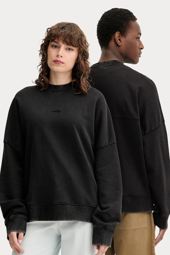 Won Hundred hanorac de bumbac uni negru 3726.12087