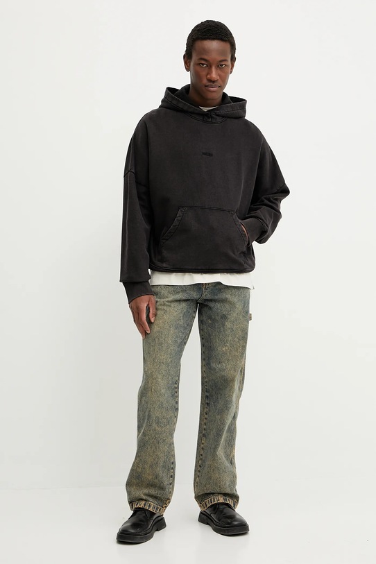 Βαμβακερή μπλούζα Won Hundred μαύρο 3725.12087