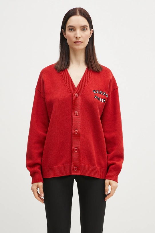 Μάλλινη ζακέτα Kenzo x Verdy μαλλί κόκκινο FF58CA7133CK.16