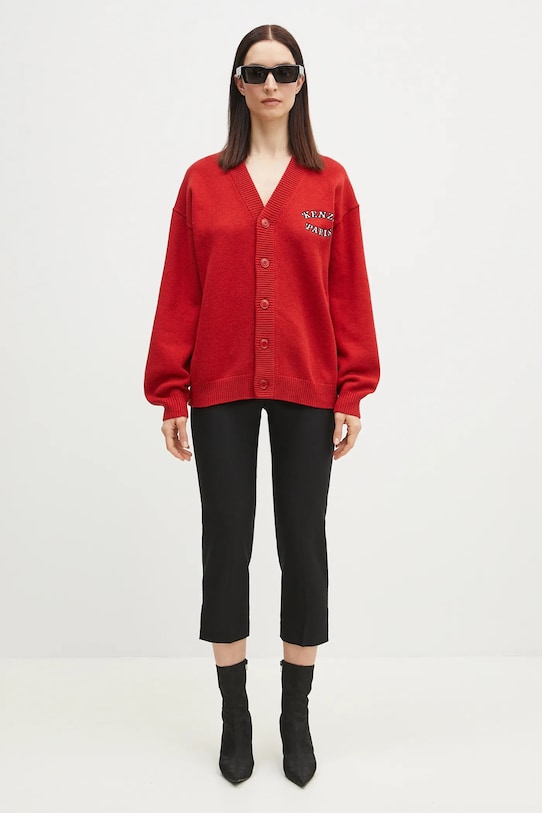 Μάλλινη ζακέτα Kenzo x Verdy FF58CA7133CK.16 κόκκινο