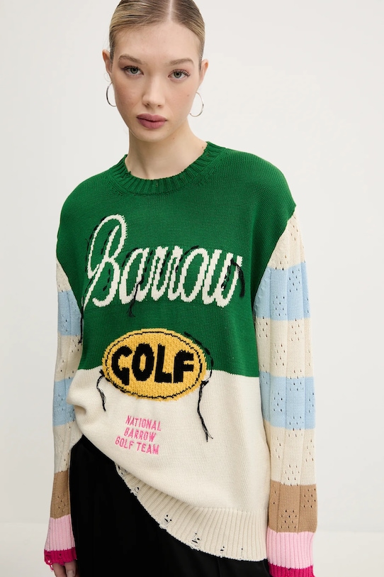 Bavlnený sveter Barrow S5BWUAJP076 zelená