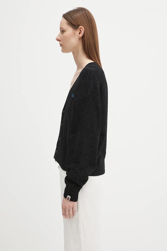 A Bathing Ape cardigan BAPE chenille nero 1K80220002