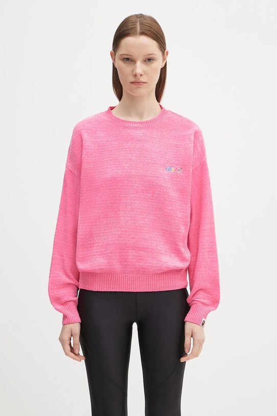 Svetr A Bathing Ape BAPE chenille 1K80220003 růžová SS25