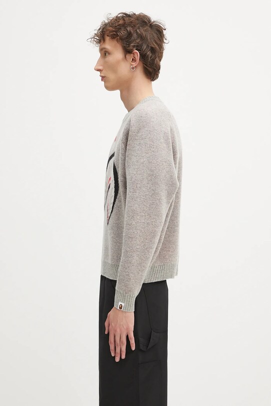 Clothing A Bathing Ape woolen jumper Shark 1K80220004 gray