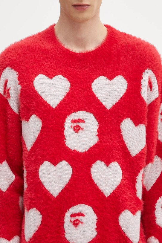 Svetr z vlněné směsi A Bathing Ape I love bape monogram 1K80220006