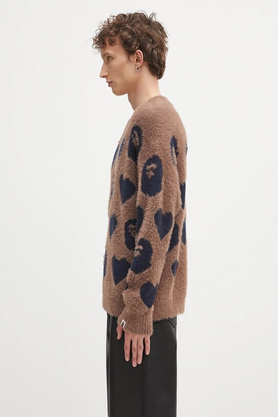 Oblečení Svetr z vlněné směsi A Bathing Ape I love bape monogram 1K80220006 hnědá