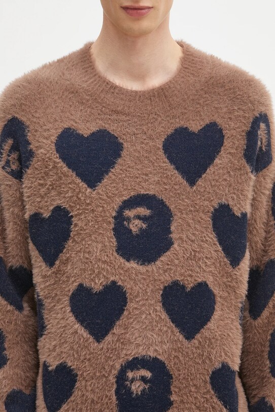 Svetr z vlněné směsi A Bathing Ape I love bape monogram 1K80220006