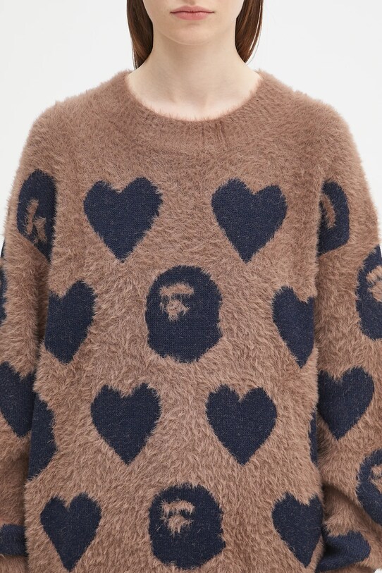 Svetr z vlněné směsi A Bathing Ape I love bape monogram 1K80220006