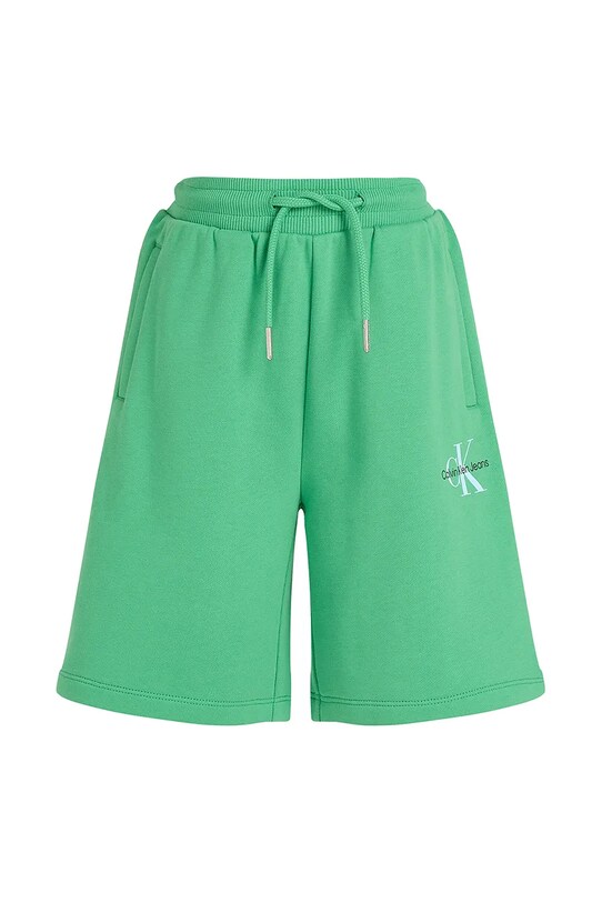 Детские хлопковые шорты Calvin Klein Jeans IU0IU00578.128.176.PPYA зелёный SS25