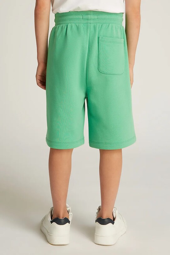 Детские хлопковые шорты Calvin Klein Jeans зелёный IU0IU00578.128.176.PPYA