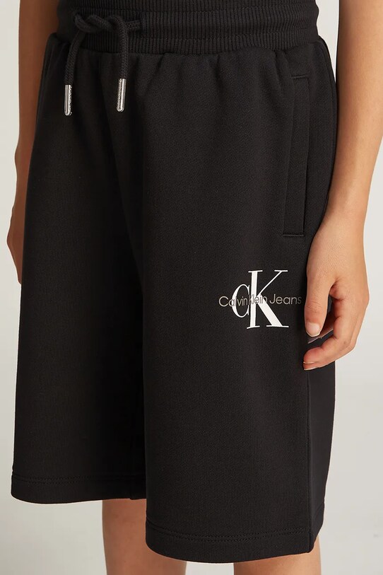 Дитячі бавовняні шорти Calvin Klein Jeans IU0IU00578.104.116.PPYA чорний