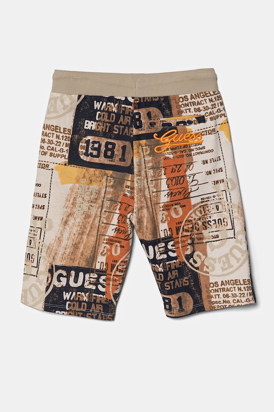 Дитячі бавовняні шорти Guess L5RD04.KA6R4.PPYA коричневий SS25