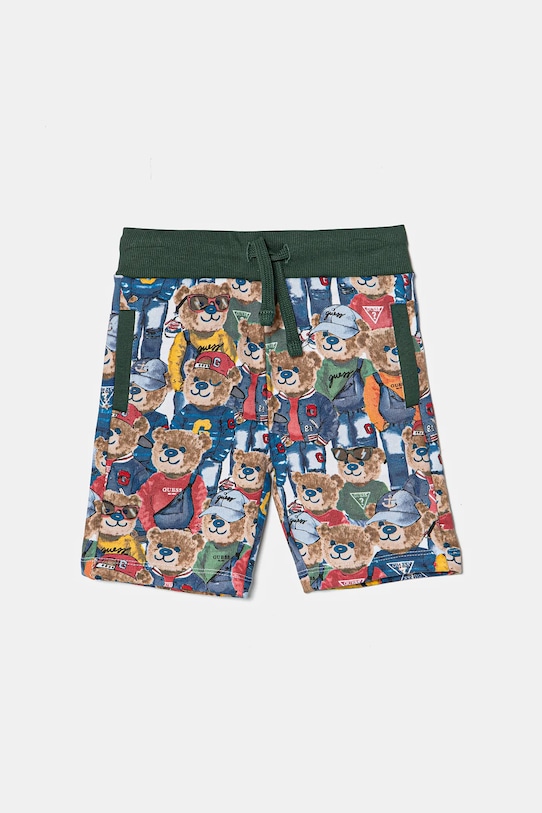 Dječje pamučne kratke hlače Guess casual zelena N5RD02.KA6R4.PPYA