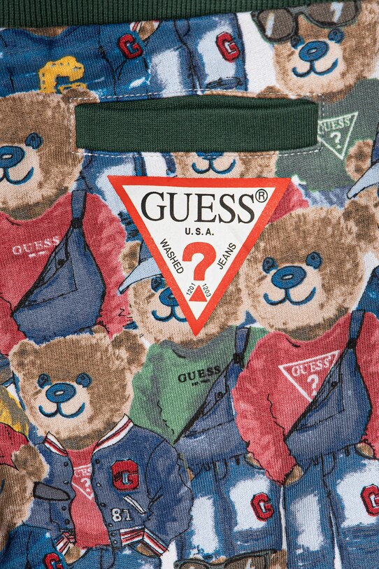 Dječaci Dječje pamučne kratke hlače Guess N5RD02.KA6R4.PPYA zelena