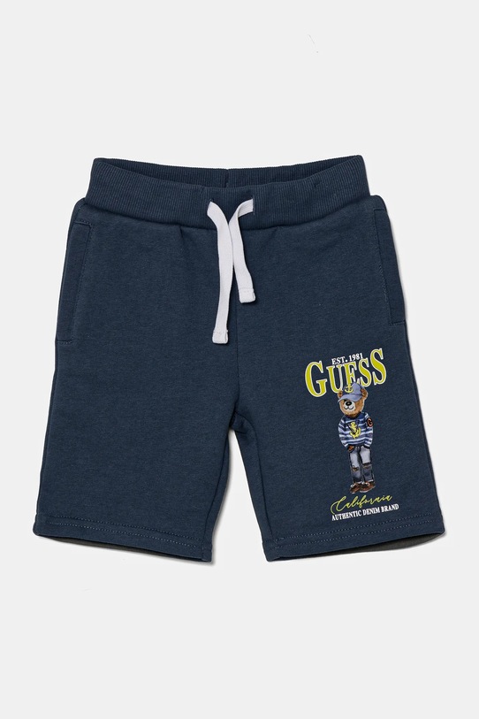 Παιδικό βαμβακερό σορτς Guess βαμβάκι σκούρο μπλε N5RD03.KAD74.PPYA