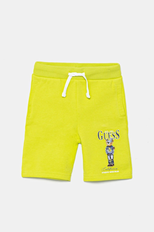 Guess szorty bawełniane dziecięce casual zielony N5RD03.KAD74.PPYA