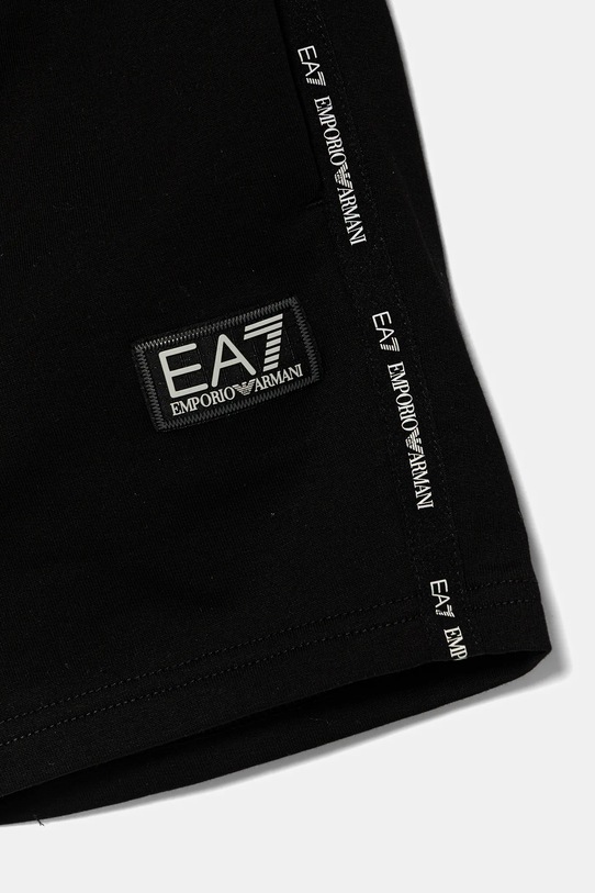 Băieți EA7 Emporio Armani pantaloni scurți din bumbac pentru copii 7B000057.AF10380 negru