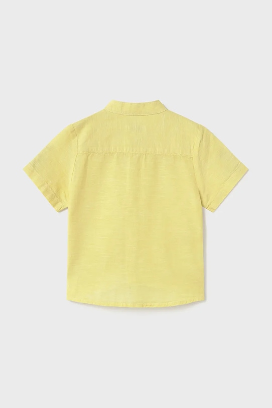 Detská košeľa s prímesou ľanu Mayoral 1110.3C.Baby.PPYA žltá SS25