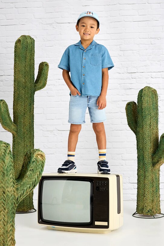 Mayoral szorty jeansowe dziecięce soft denim casual niebieski 3218.5B.Mini.PPYA