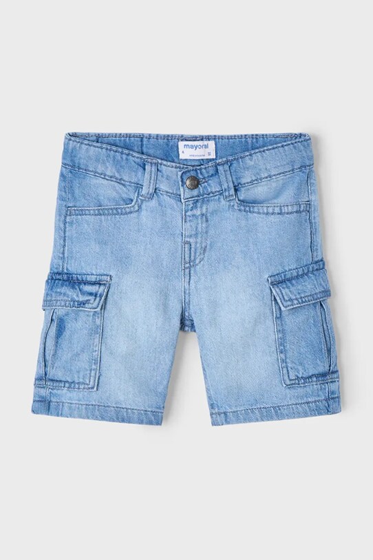 Mayoral pantaloni scurti din denim pentru copii cargo 3229.5J.Mini.PPYA albastru SS25
