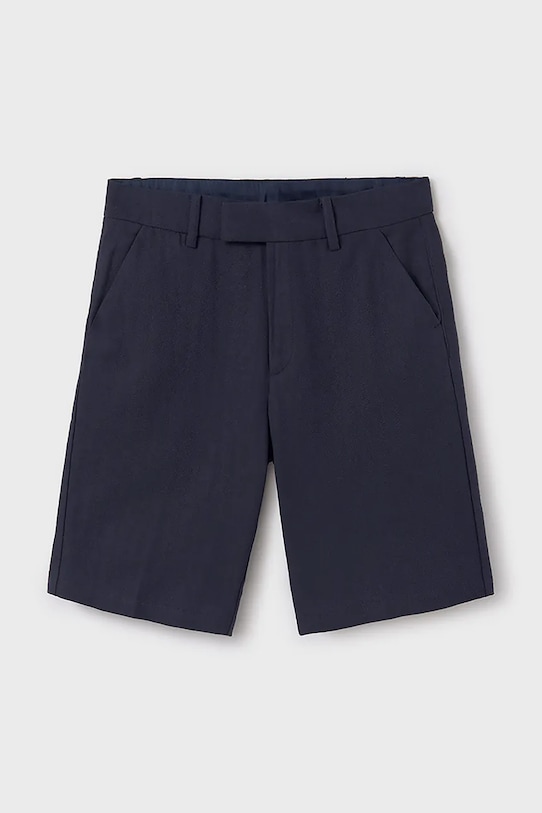 Mayoral pantaloni scurți din amestec de in pentru copii 6202.7B.Junior.PPYA bleumarin SS25