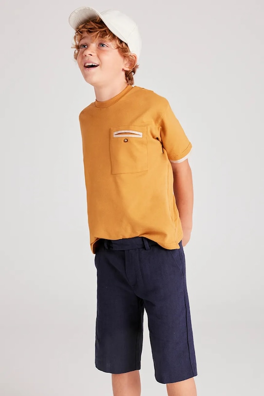 Mayoral pantaloni scurți din amestec de in pentru copii 6202.7B.Junior.PPYA