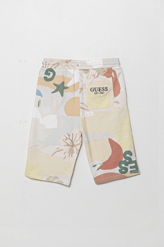 Παιδικό βαμβακερό σορτς Guess L5GD10.KA6R4.PPYA μπεζ SS25