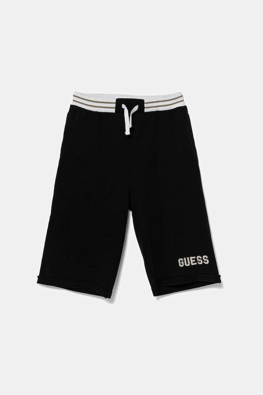 Dětské bavlněné šortky Guess pletenina černá L5GD12.KA6R4.PPYA