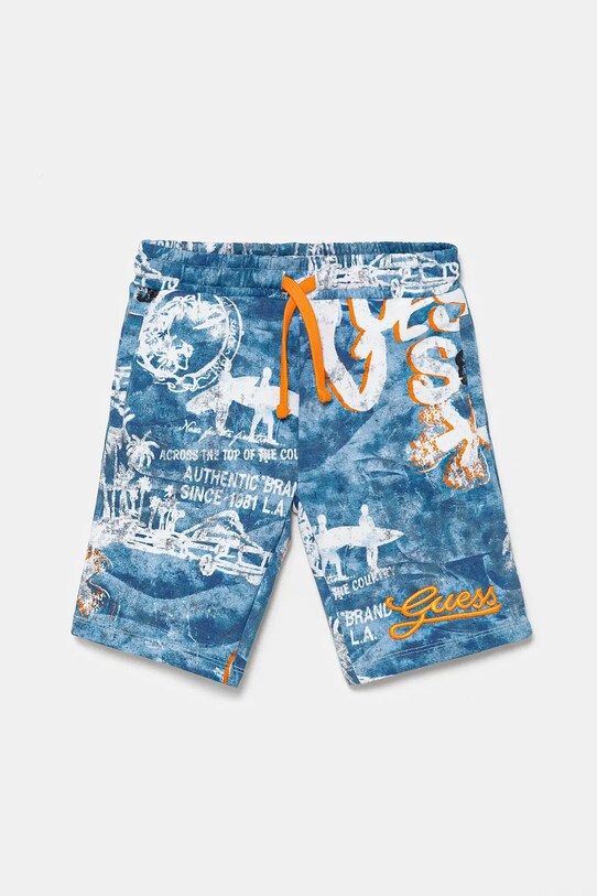 Дитячі бавовняні шорти Guess бавовна блакитний L5GD13.KA6R4.PPYA