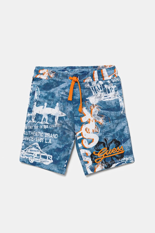 Dječje pamučne kratke hlače Guess casual plava N5GD13.KA6R4.PPYA