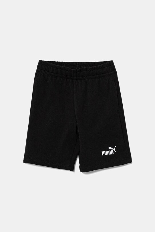 Puma gyerek pamut rövidnadrág ESS No. 1 Logo Jersey Shorts sima fekete 684919