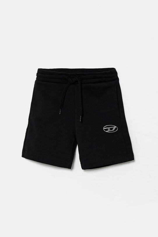 Детские хлопковые шорты Diesel PMACISHORT SHORTS аппликация чёрный J02239