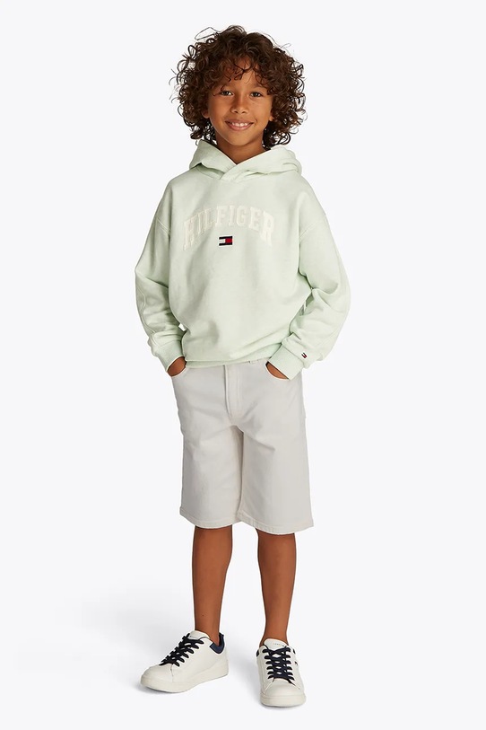 Dječje traper kratke hlače Tommy Hilfiger bez uzorka bijela KB0KB09471.PPYA