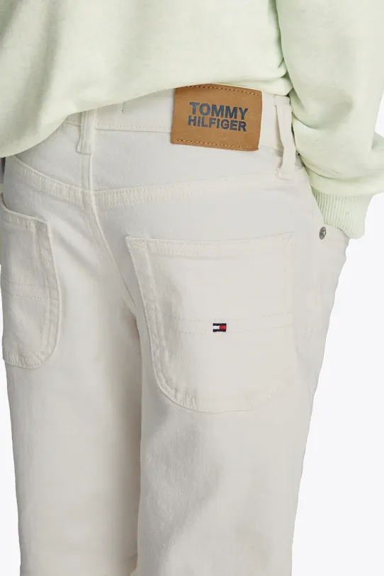 Dječje traper kratke hlače Tommy Hilfiger KB0KB09471.PPYA bijela