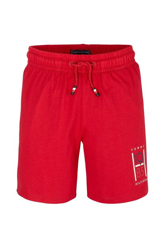 Detské bavlnené šortky Tommy Hilfiger KB0KB09477.128.176.PPYA červená SS25