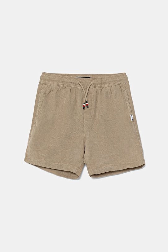 Tommy Hilfiger pantaloni scurți de in pentru copii casual bej KB0KB09643.PPYA