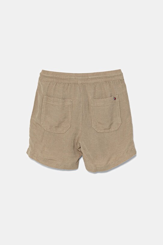 Tommy Hilfiger pantaloni scurți de in pentru copii KB0KB09643.PPYA bej SS25