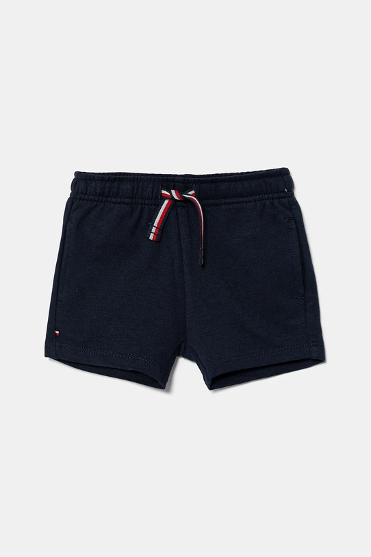 Kratke hlače za bebe Tommy Hilfiger bez uzorka mornarsko plava KN0KN02026.PPYA
