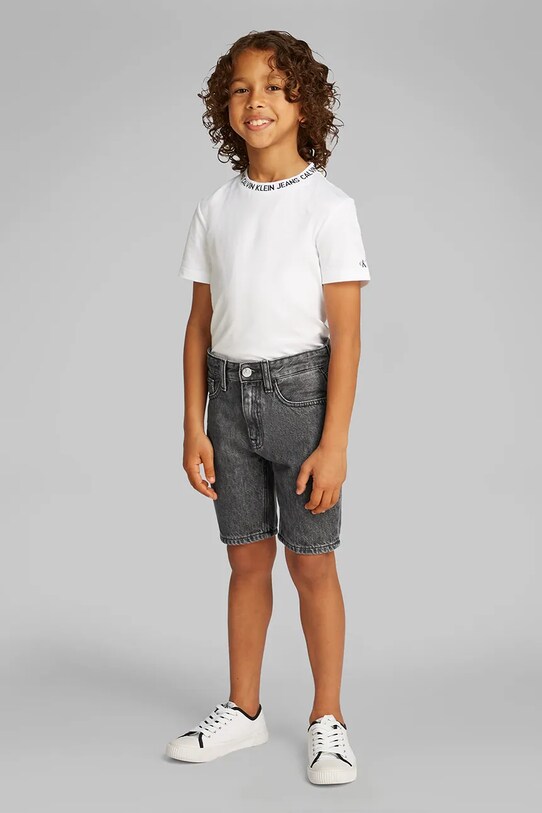 Calvin Klein Jeans gyerek farmer rövidnadrág farmer fekete IB0IB02428.PPYA
