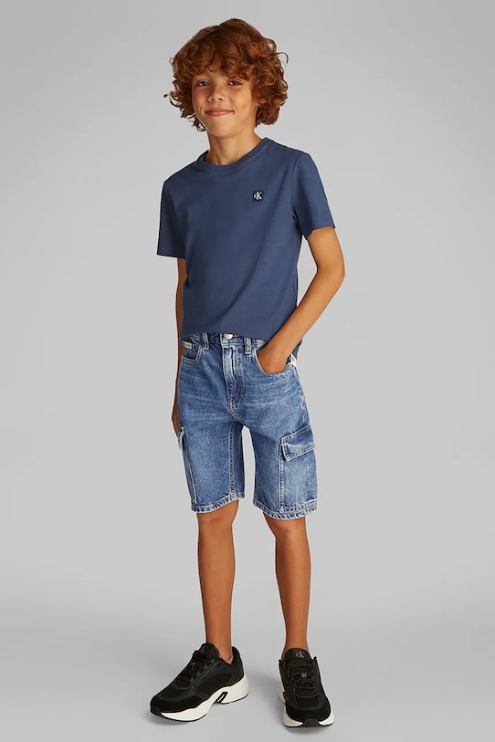 Calvin Klein Jeans pantaloni scurti din denim pentru copii casual albastru IB0IB02430.PPYA