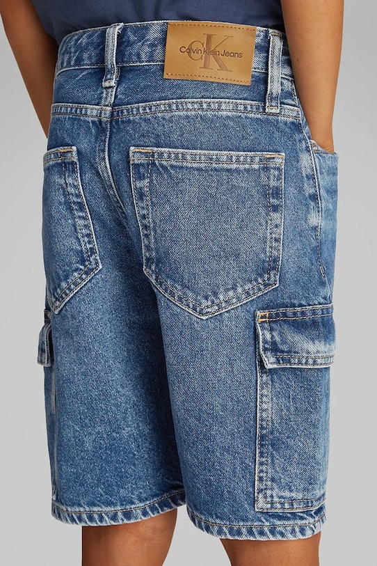 Calvin Klein Jeans pantaloni scurti din denim pentru copii IB0IB02430.PPYA albastru