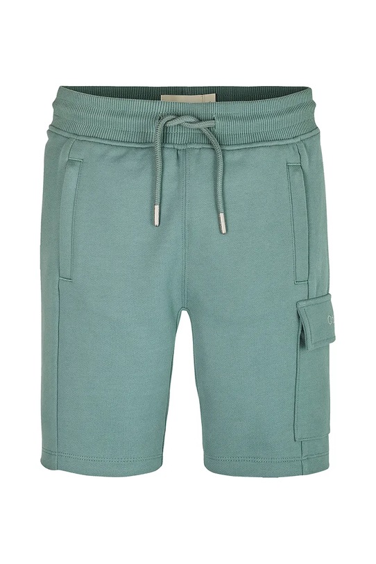 Детски памучен къс панталон Calvin Klein Jeans IB0IB02440.PPYA тюркоазен SS25