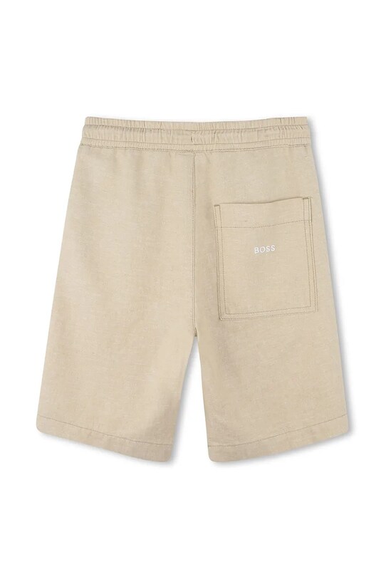 BOSS pantaloni scurți de in pentru copii J51988.162.174 bej SS25