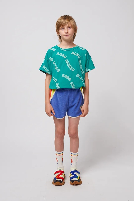 Bobo Choses pantaloni scurti copii Smiling 125AC054 albastru