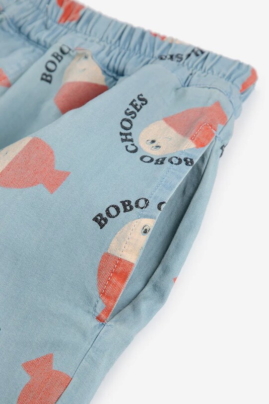 Bobo Choses pantaloni scurți din bumbac pentru copii Morning Egg albastru 125AC063
